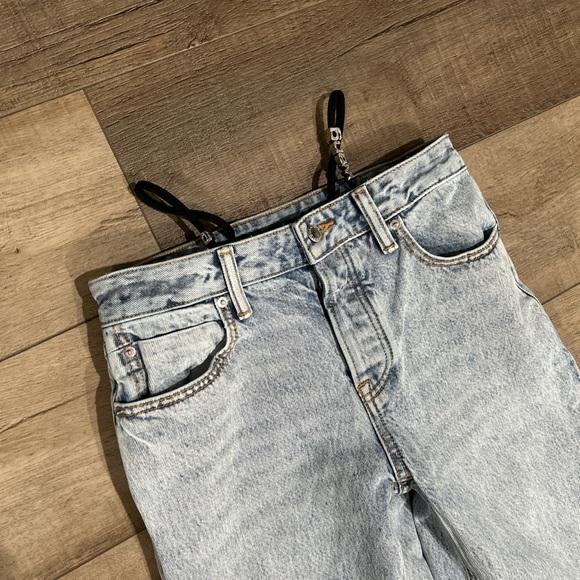 Worn once Alexander Wang rhinestone embellished bikini strap thong jeans - Picture 3 of 6